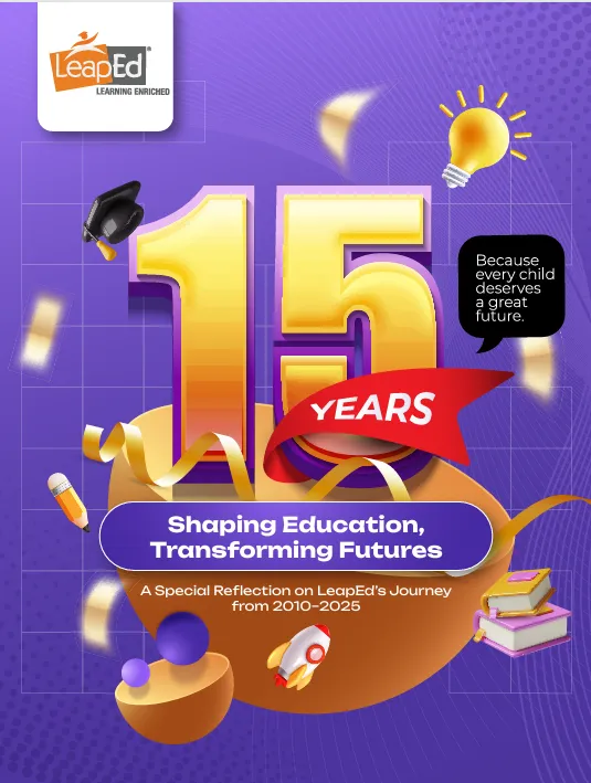 Cover of LeapEd 15 Years: Shaping Education, Transforming Futures